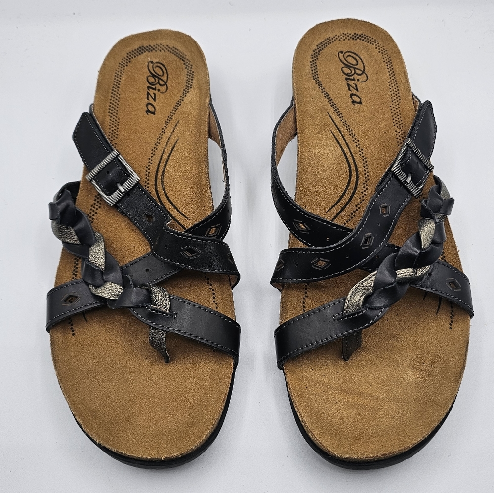 Biza Leather Strappy Sandals